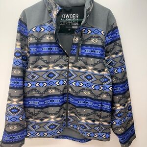Powder River Outfitters with Panhandle Slim Aztec blue gray jacket sz M